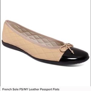 Sole FS/NY Quilted Beige/Black Ballet Flats size 9